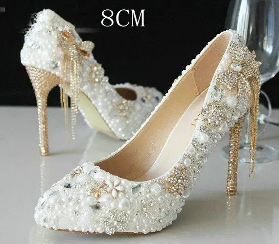 White 8CM Heel