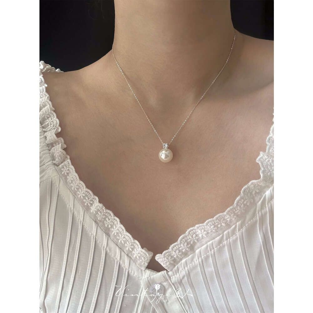 Princess Pearl White 10mm Silver Neckl