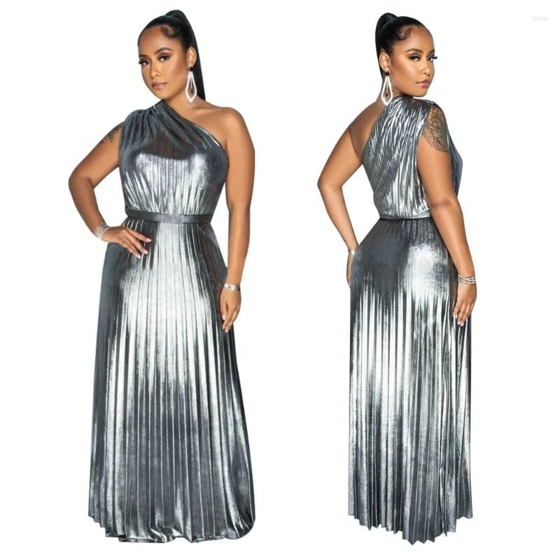 Silver pleated dress