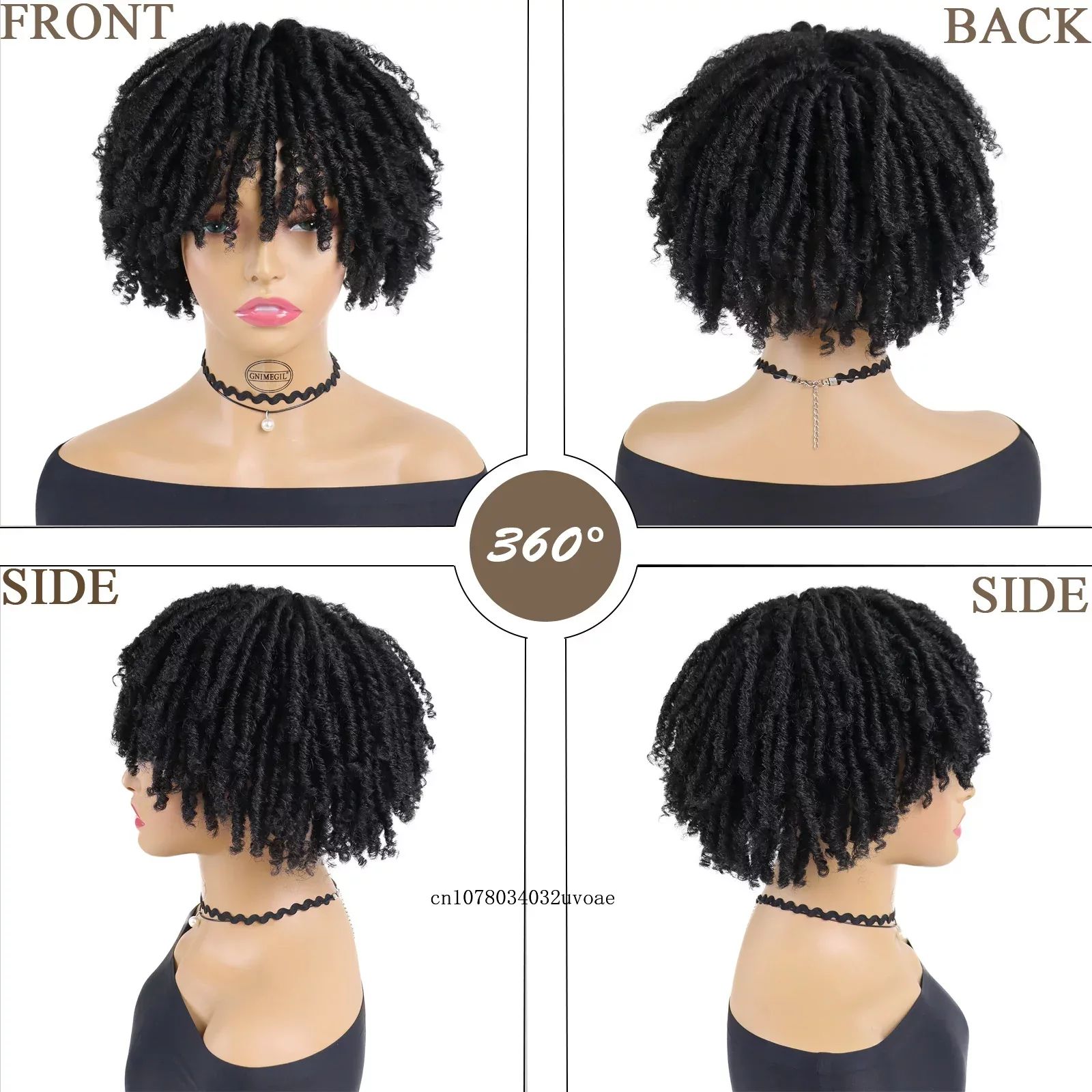 woman Hd Lace Wig Short Half For Women Synthetic Dreadlocks view 3