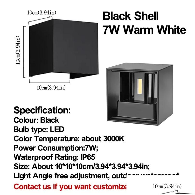 Black Shell 3000K White White 7w 3.9 pulgadas