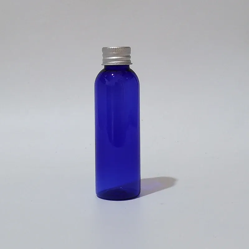 60 ml de garrafa azul de plástico prata