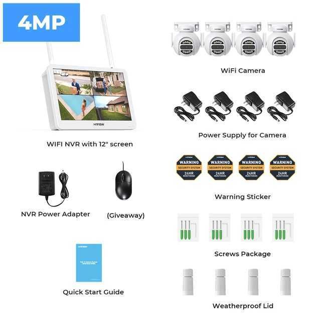 4mp 4pcs câmeras-None