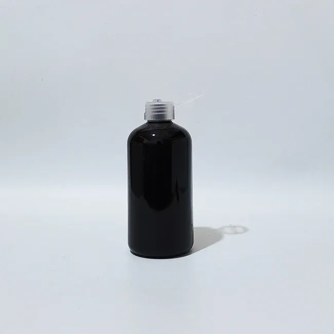 Bottiglia di plastica nera trasparente da 250 ml