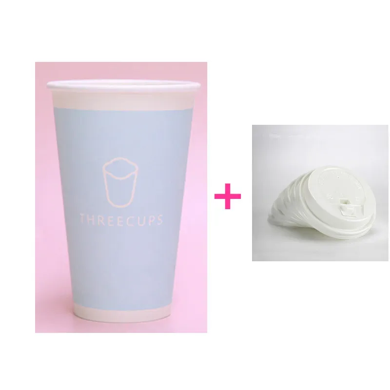 cup and white lid1 500ml 16OZ 50pcs