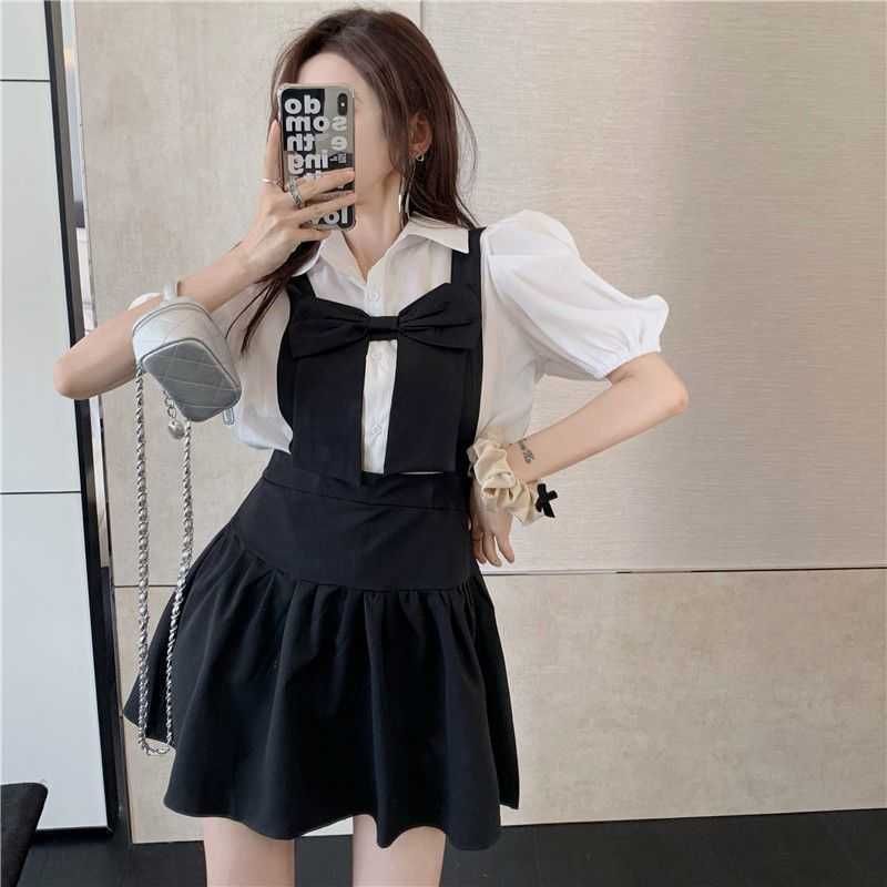 Single Piece Black Strap Skirt