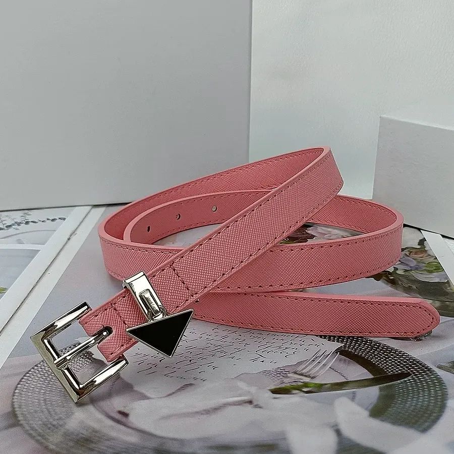 Silver buckle+pink belt