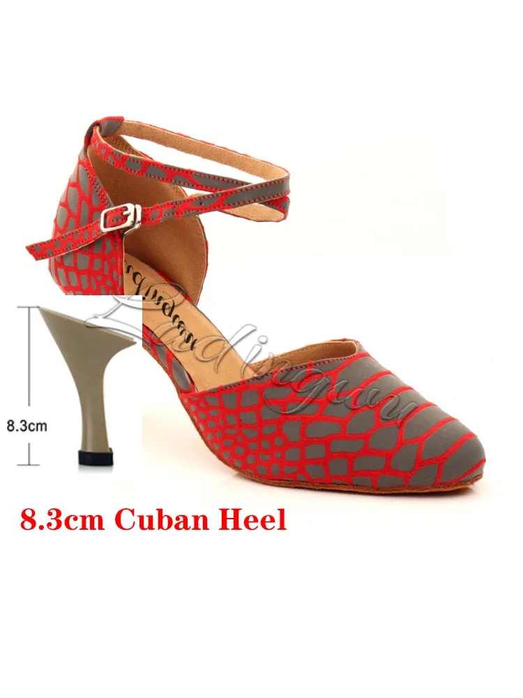 Red 8.3cm Cuban heel