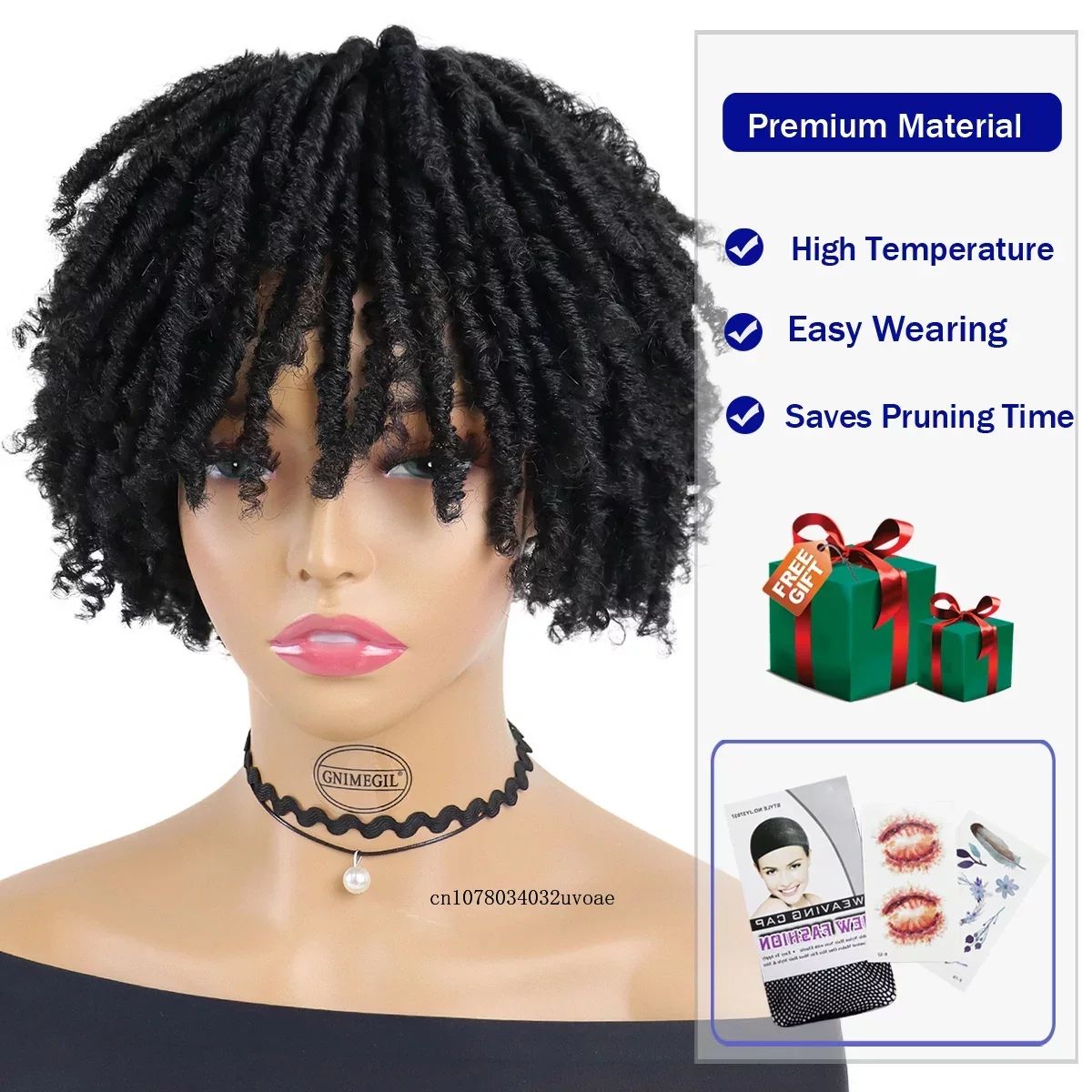 woman Hd Lace Wig Short Half For Women Synthetic Dreadlocks view 2