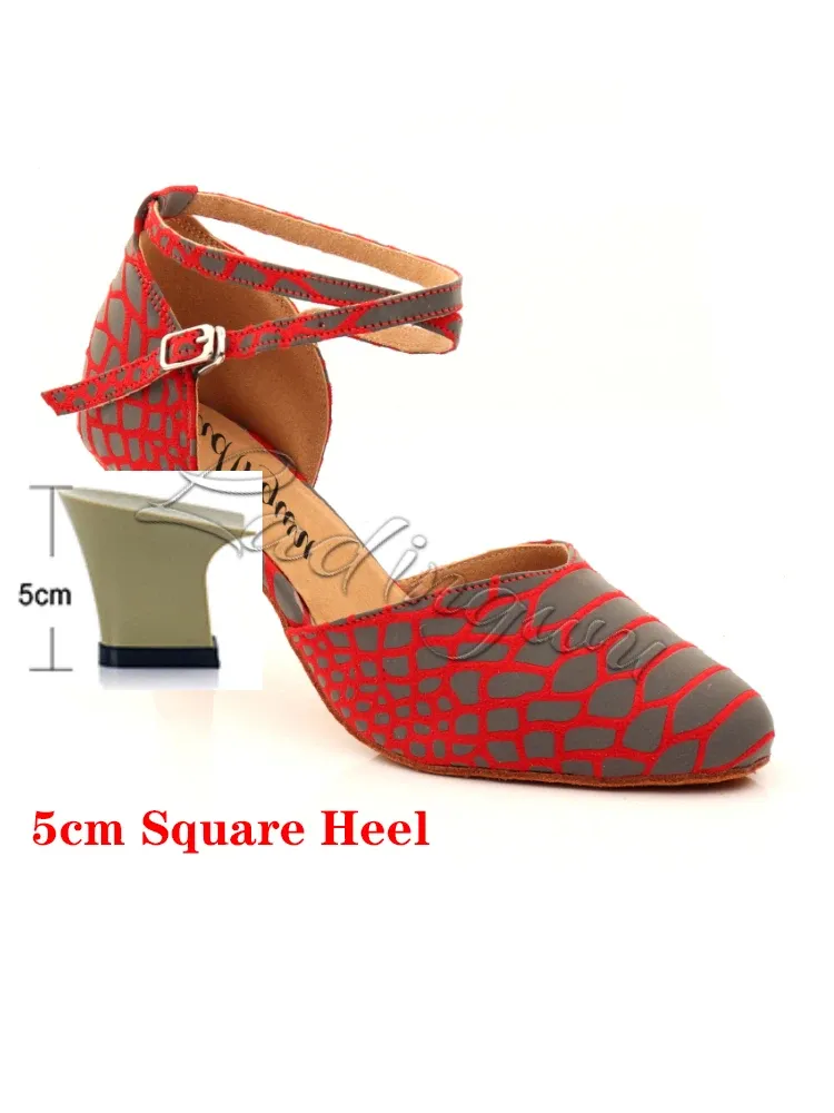 Red 5cm Square heel