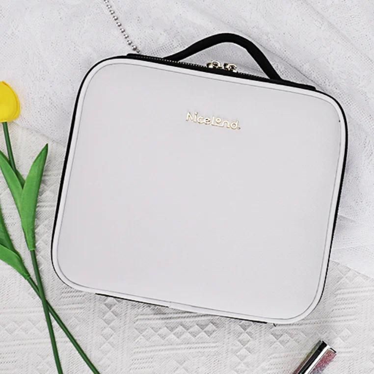 White cosmetic bag