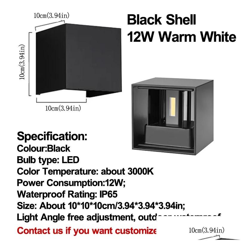 Black Shell 3000K White White 12w 3.9 pulgadas