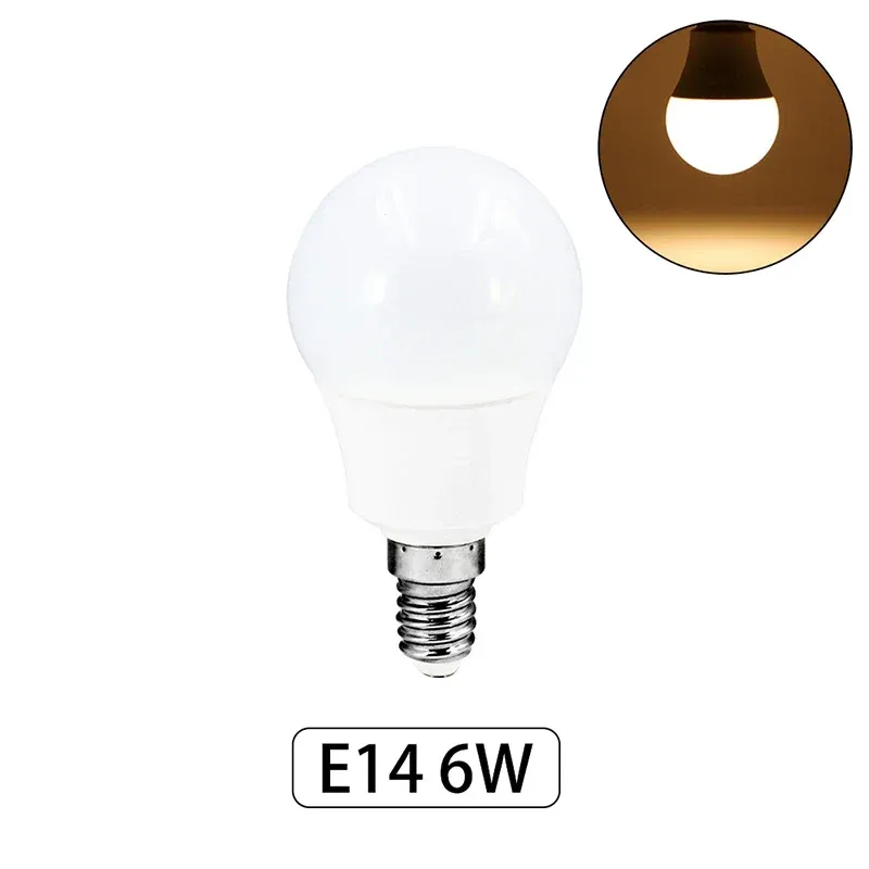 E14 6W (теплый белый)