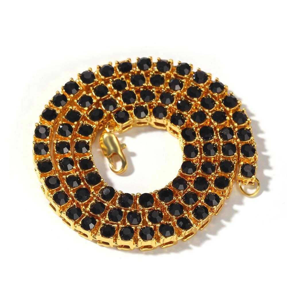 Gold Black-Tennis Chain-30inches