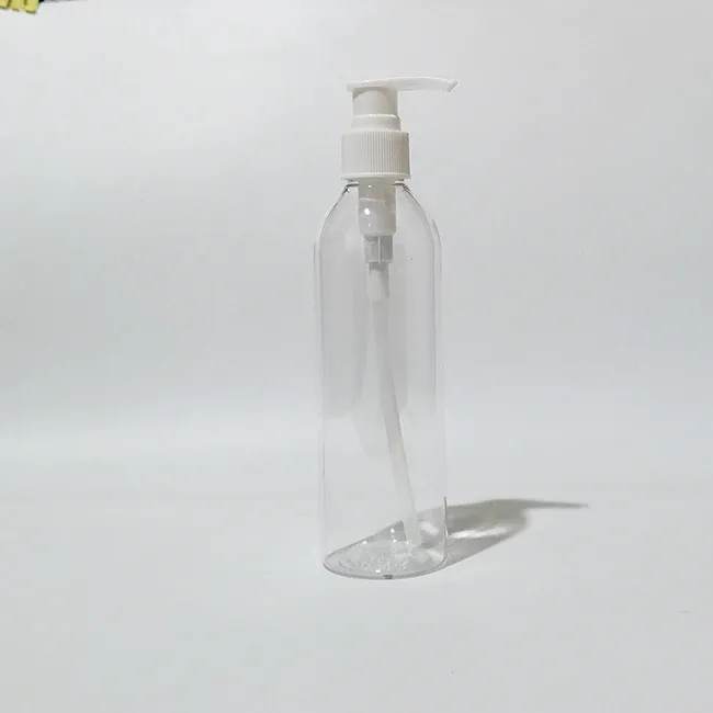 250mlのプラスチッククリアボトルホワイト