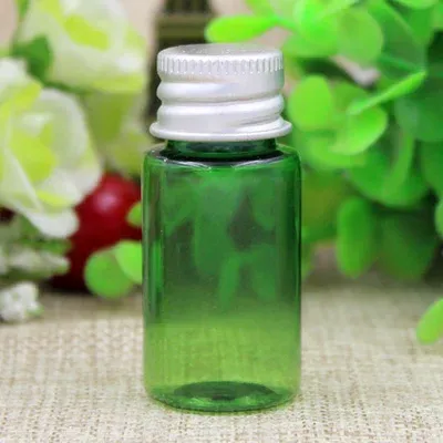 10ml plastic green bottle silver