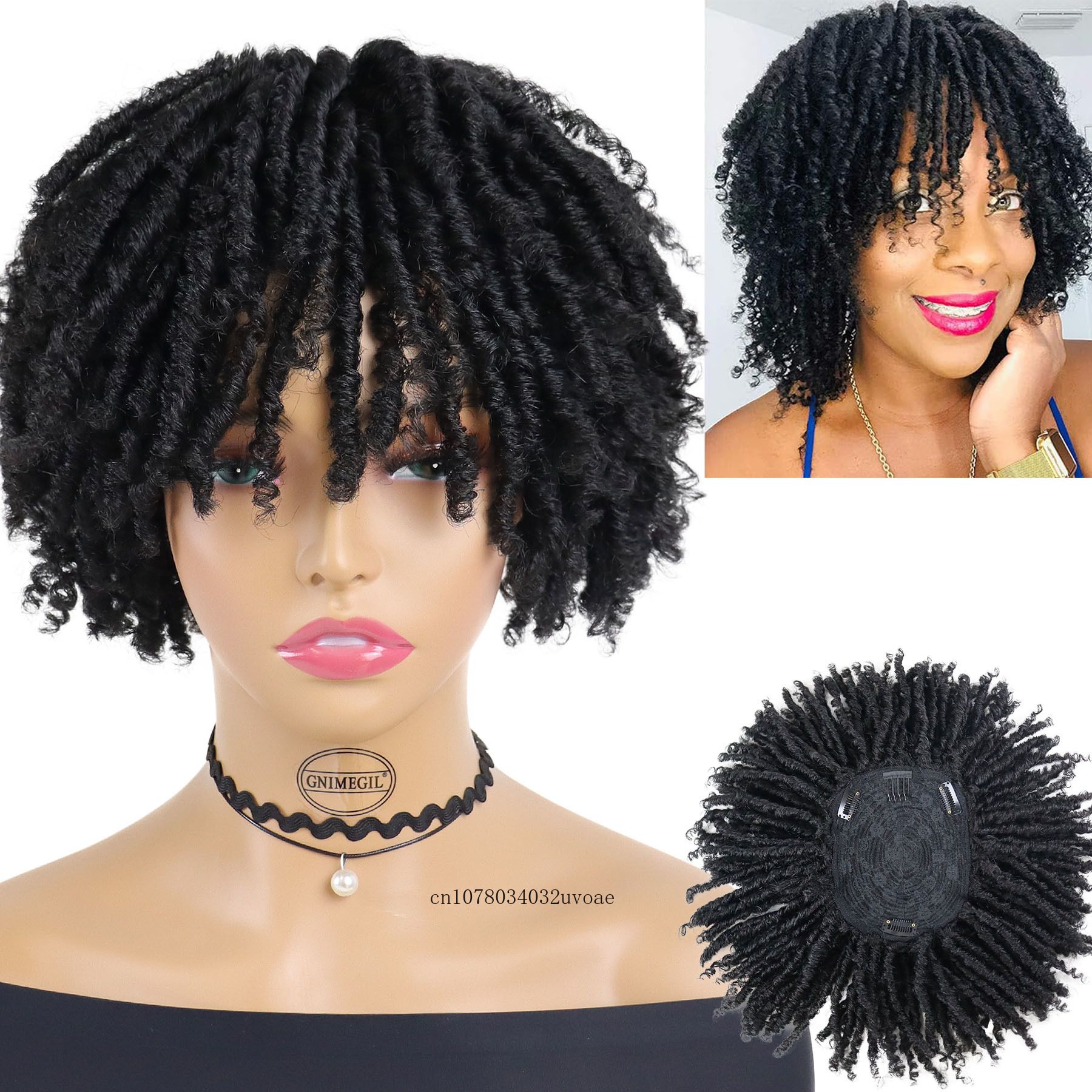 woman Hd Lace Wig Short Half For Women Synthetic Dreadlocks