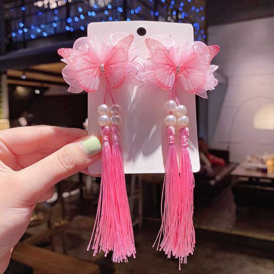 24 # a Pair of Pink Butterfly Tassel H