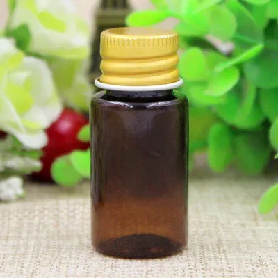 10ml plastic brown bottle gold