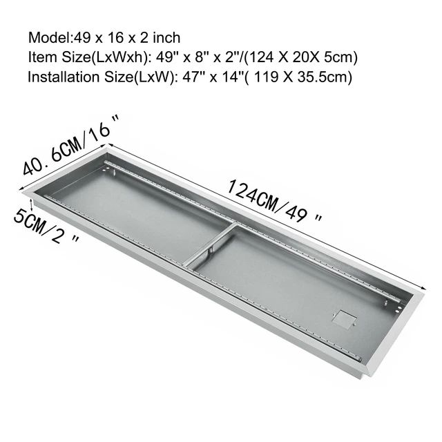 Färg: 49 x 16 x 2 tum