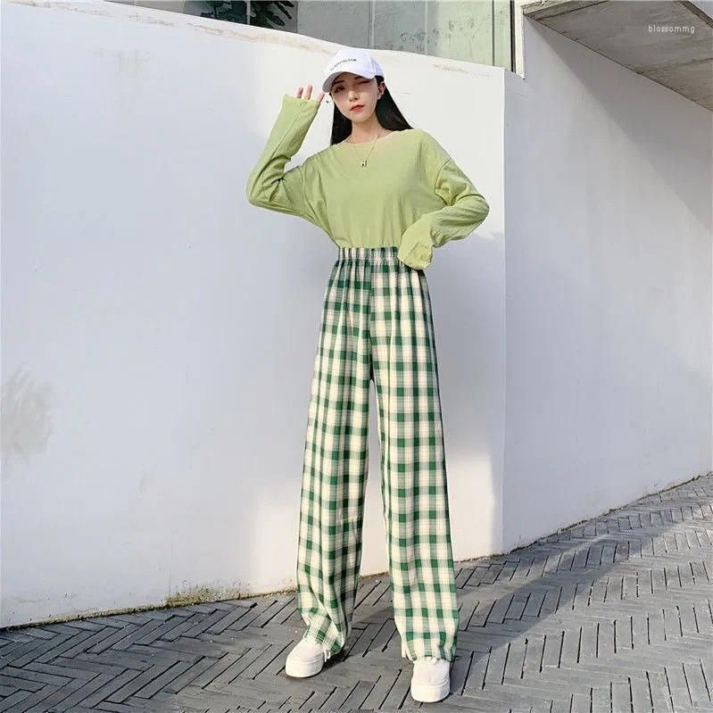 Green plaid pants