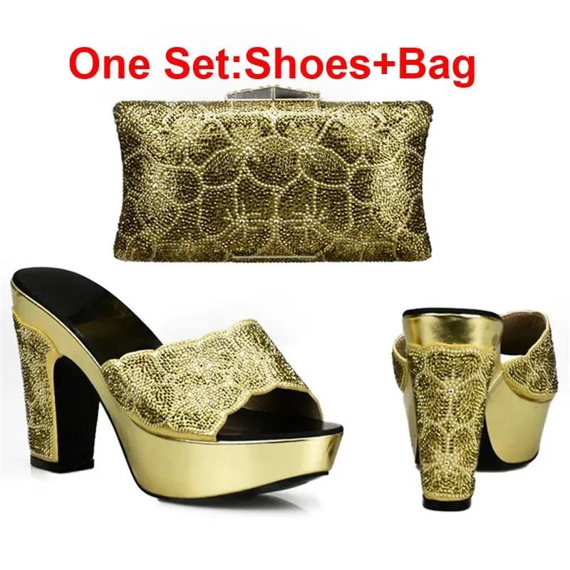 Gold  Shoes and Bag