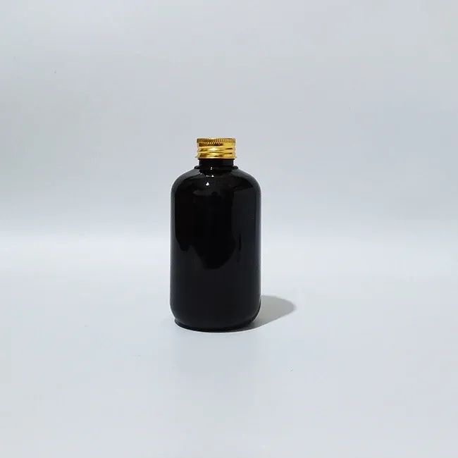 200ml plastic black bottle gold