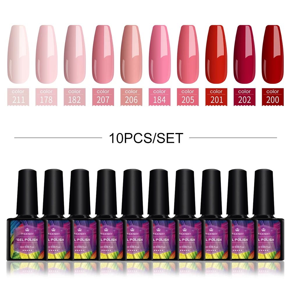 اللون: 10pcs gel set6