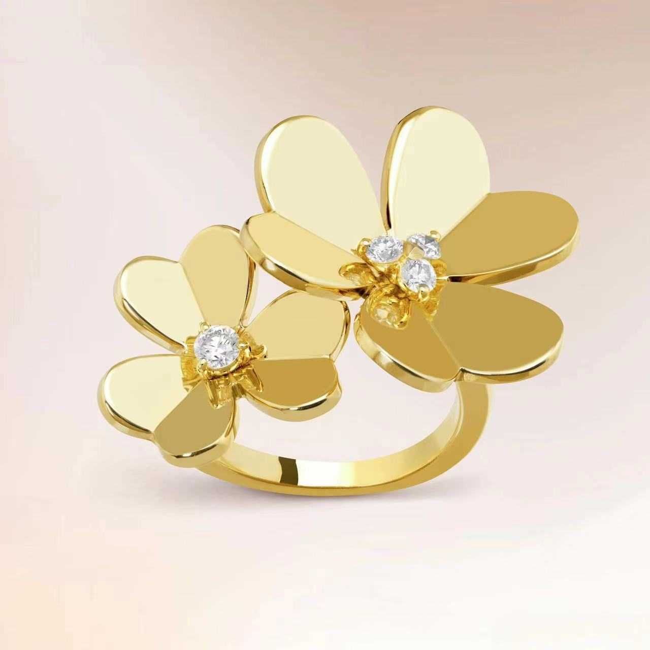Gold - Single Diamond Flower