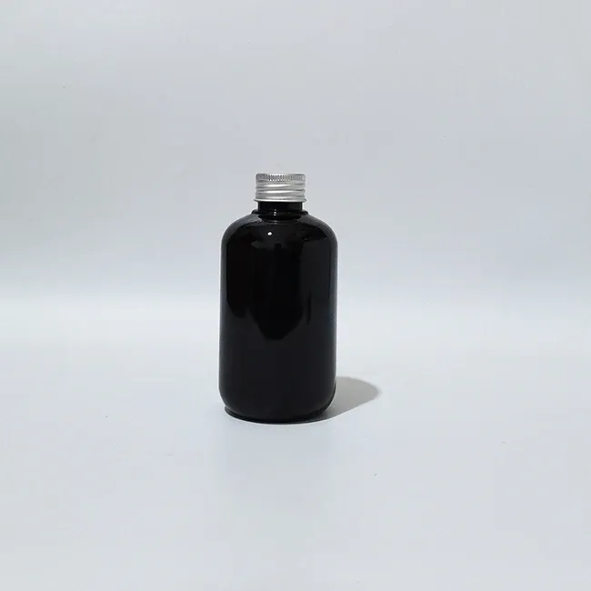 200ml plastic black bottle silver