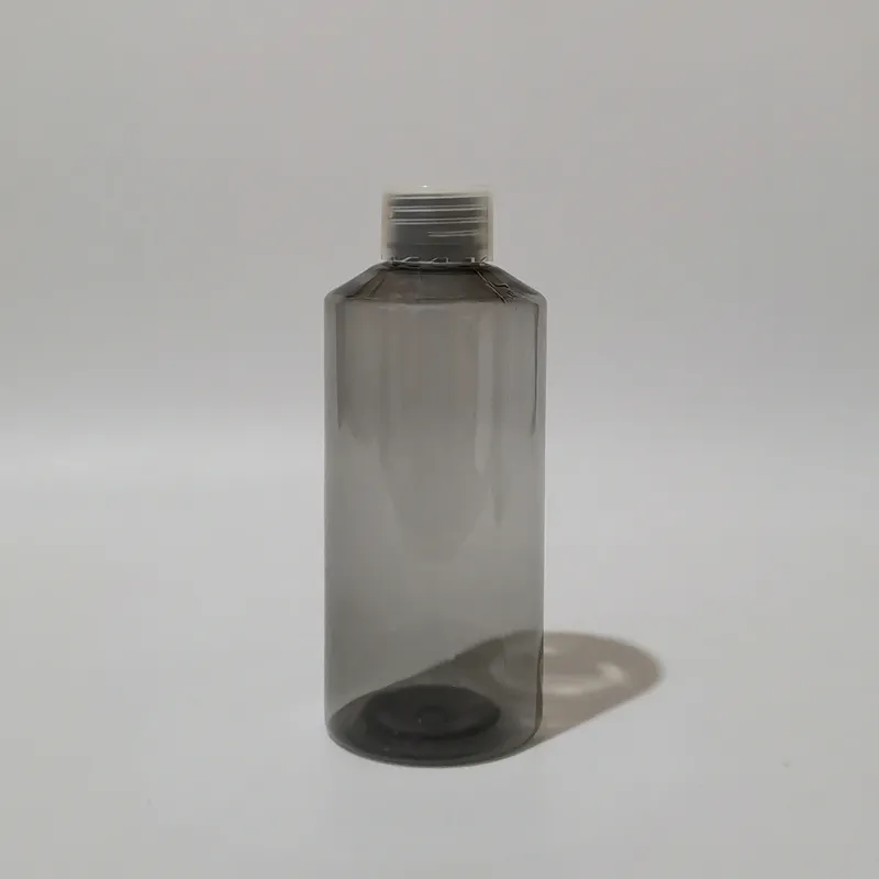 200 ml graue Plastikflasche, klar