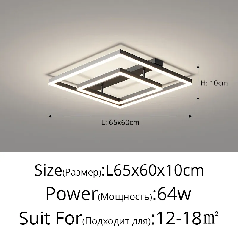 3 färger ingen avlägsen svart L65x60cm 64W