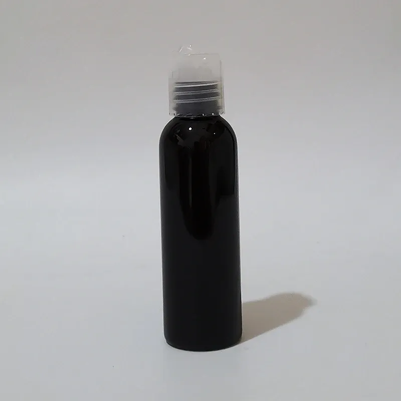 60 ml de bouteille noire en plastique transparent