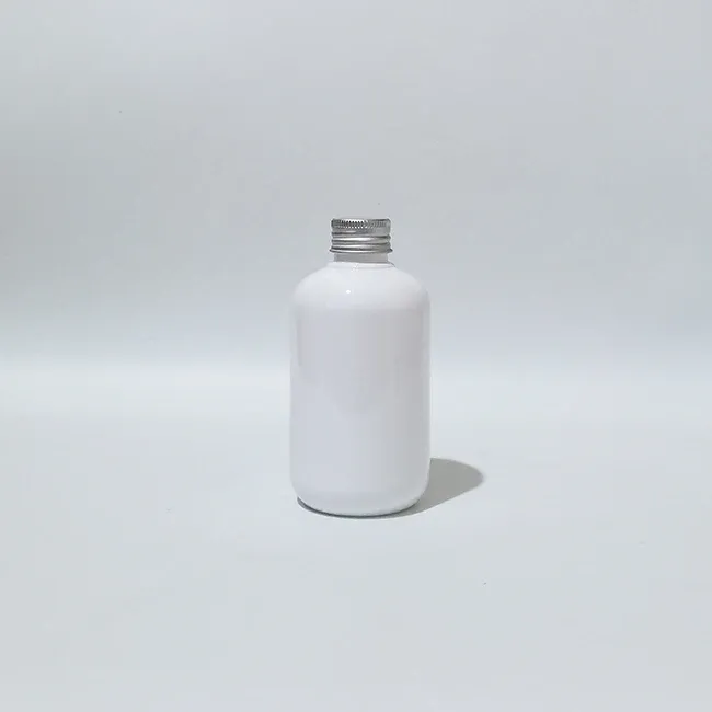 200ml plastic white bottle silver