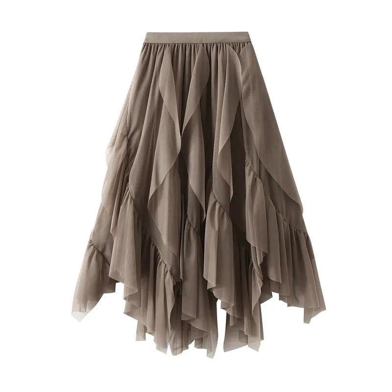 Khaki Tulle Skirts