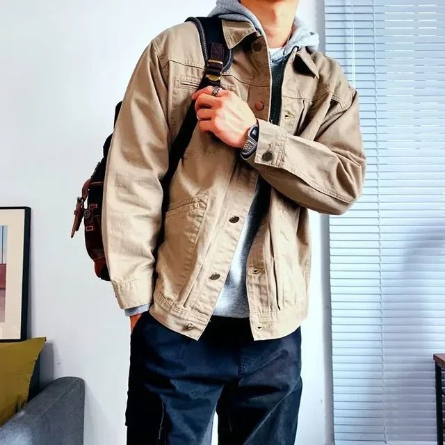 Khaki Denim Coat