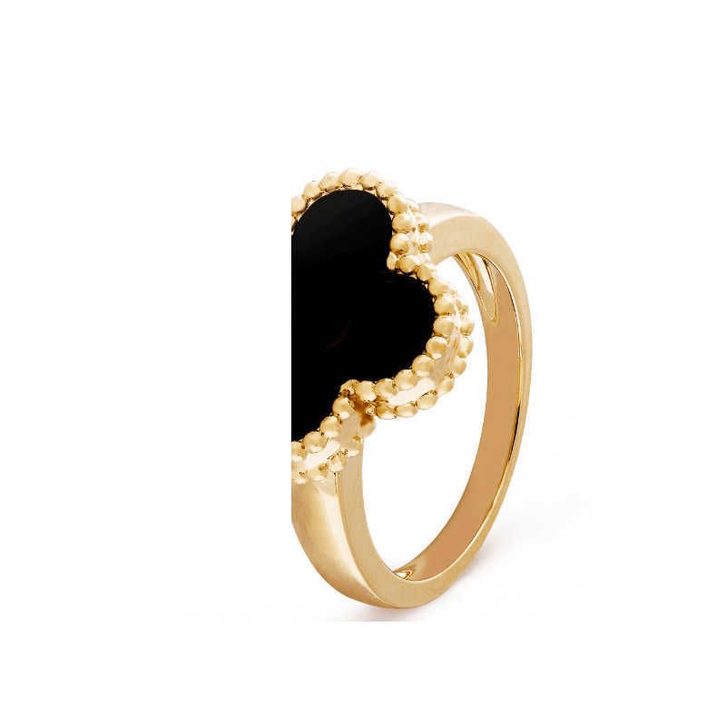 Gold Black Agate Ring