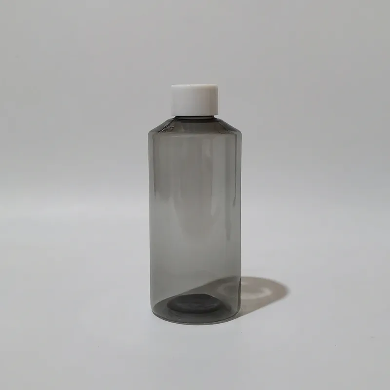 200 ml Plastikflasche, grau, weiß