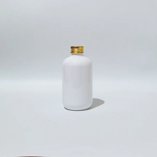 200ml plastic white bottle gold