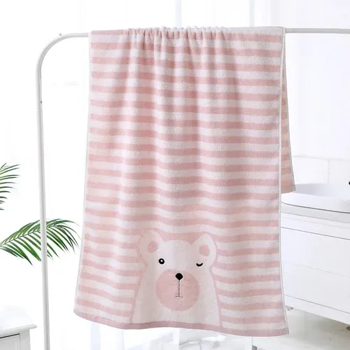 Pink bath towel