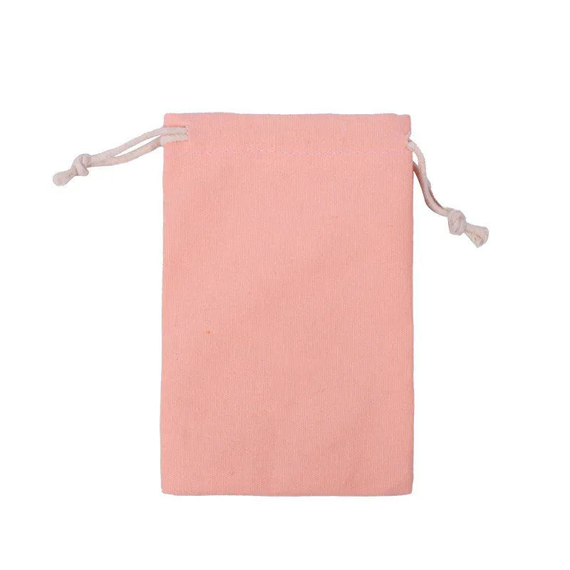 cotton bag 9x12cm coral pink