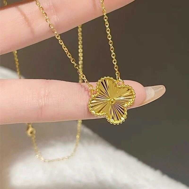 Collana liscia con fiori embrionali-18k