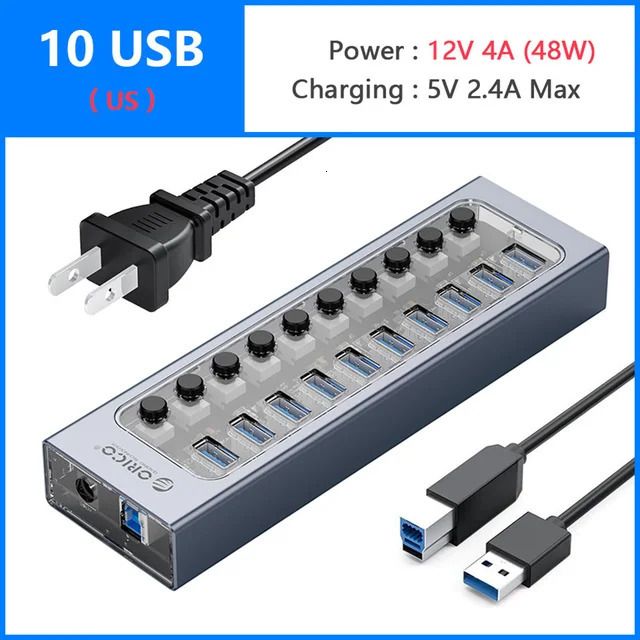 10 USB- und US -Stecker