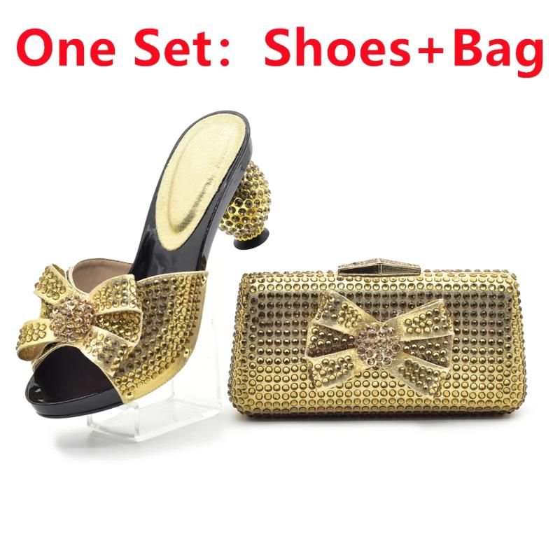 Gold Shoes and Bag