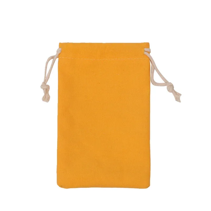 cotton bag 9x12cm bright yellow