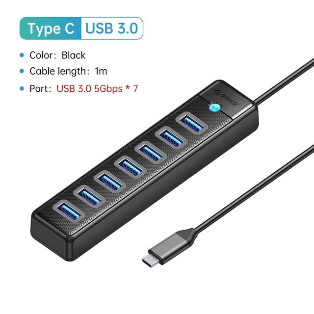 USB C 7 포트 100cm