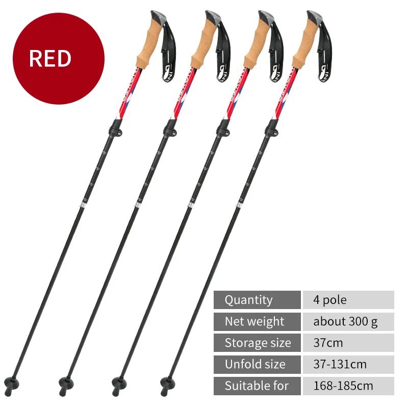 Color :4red trekking poleSize:default