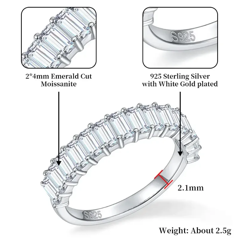 Fascia per mezza eternità in argento sterling 925