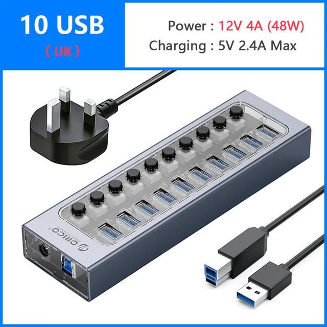 10 USB- und UK -Stecker