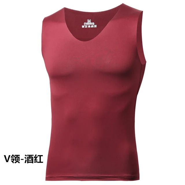 V Neck Wine Red